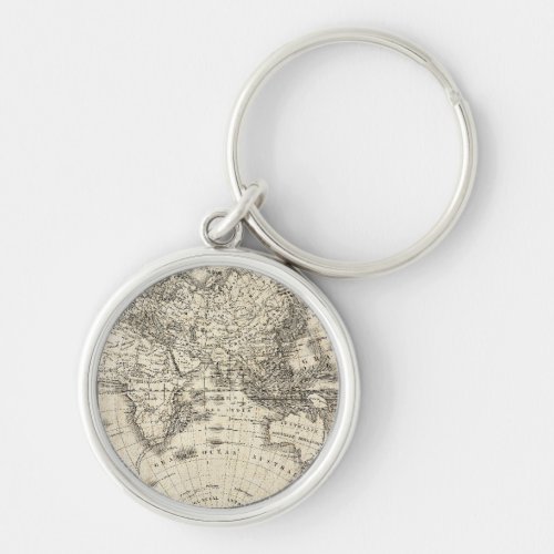 Vintage Map Of Europe and Asia Keychain