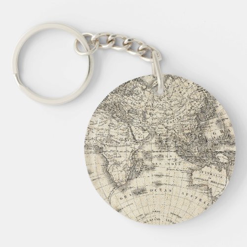 Vintage Map Of Europe and Asia Keychain