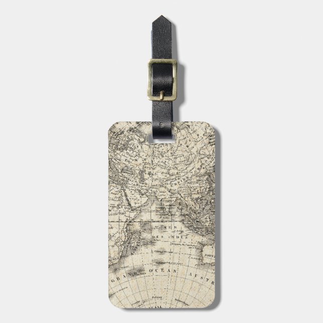 Vintage Map Of Europe and Asia Luggage Tag (Front Vertical)
