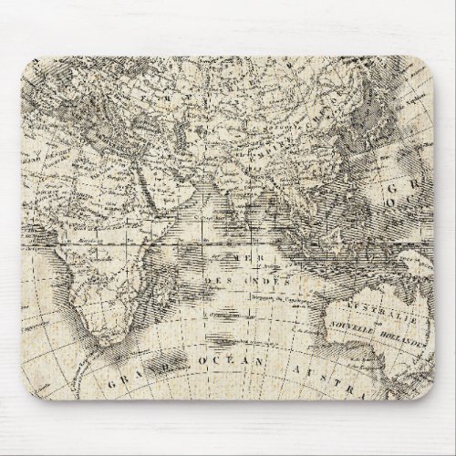 Vintage Map Of Europe and Asia Mouse Pad