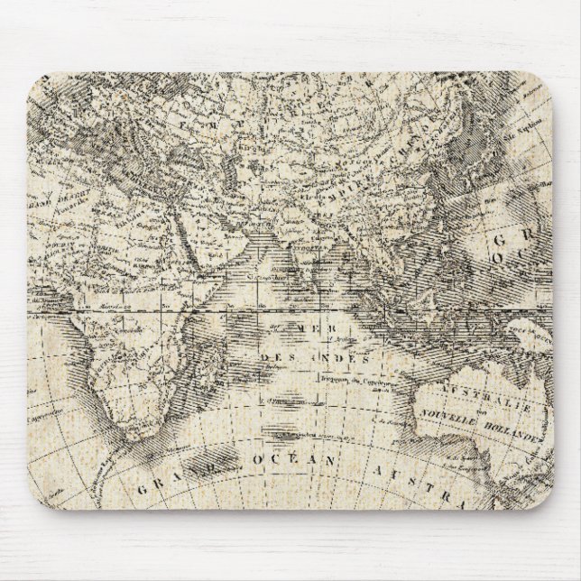 Vintage Map Of Europe and Asia Mouse Pad (Front)