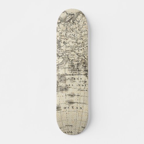Vintage Map Of Europe and Asia Skateboard