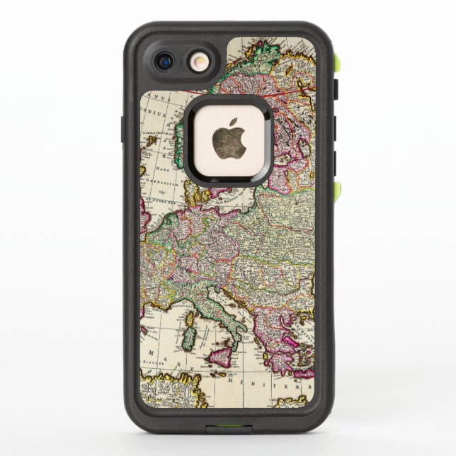 Vintage Map of Europe LifeProof iPhone Case (Back)