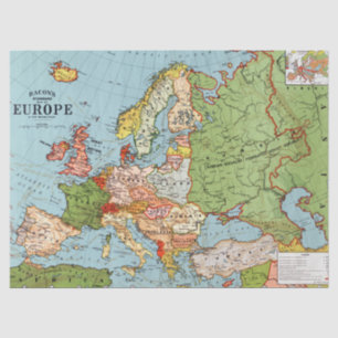 Vintage Map of Europe Tissue Paper