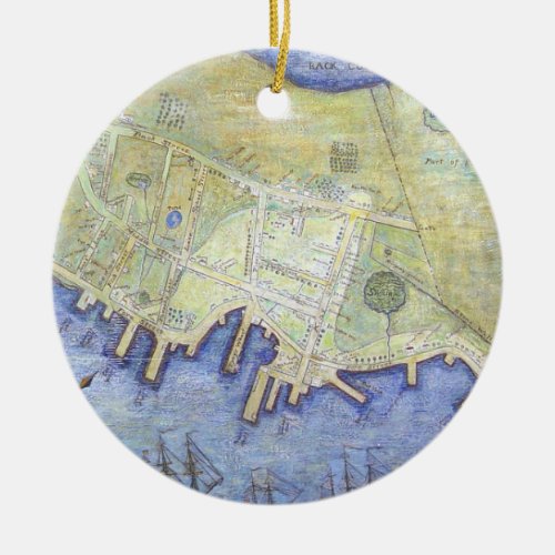 Vintage Map of Falmouth Neck Maine 1775 Ceramic Ornament