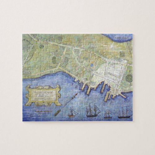 Vintage Map of Falmouth Neck Maine 1775 Jigsaw Puzzle