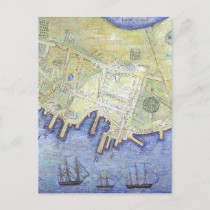 Vintage Map of Falmouth Neck Maine (1775) Postcard