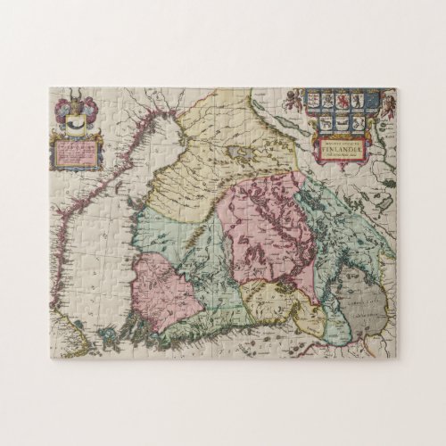 Vintage Map of Finland 1665 Jigsaw Puzzle
