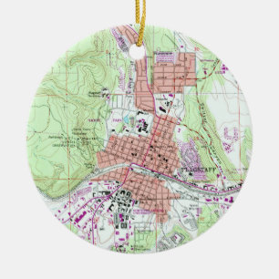 Vintage Map of Flagstaff Arizona (1962) Ceramic Ornament