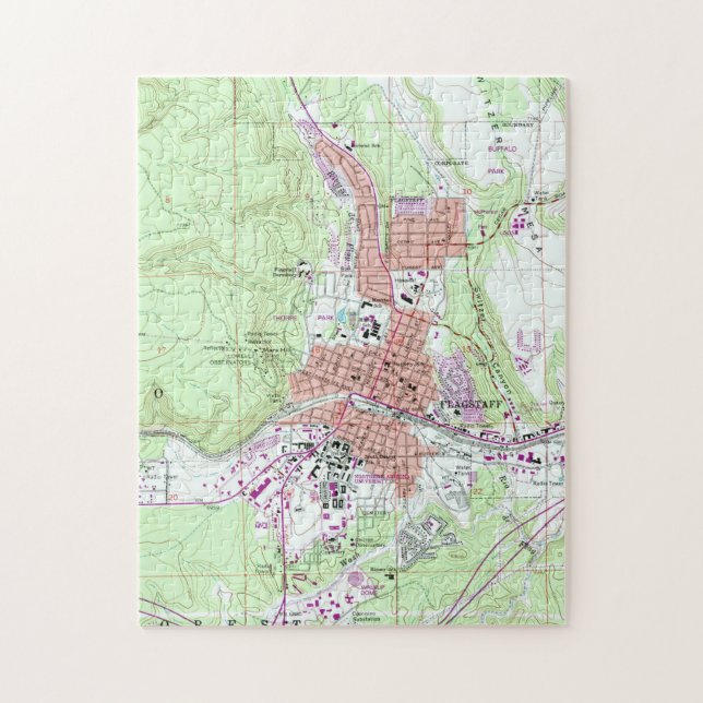 Vintage Map of Flagstaff Arizona (1962) Jigsaw Puzzle (Vertical)