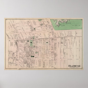 Vintage Map of Flatbush Brooklyn NY (1873) Poster