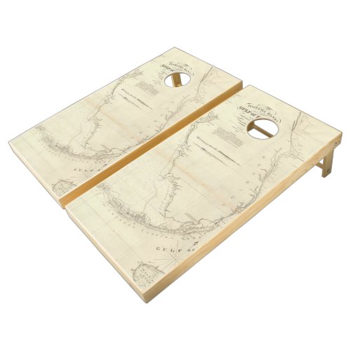 Vintage Map of Florida and The Bahamas 1827 Cornhole Set