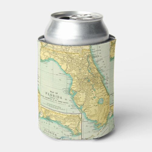 Vintage Map of Florida Can Cooler