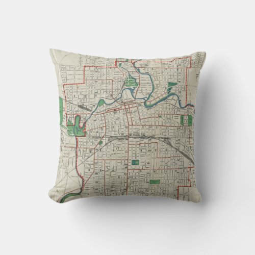 Vintage Map of Fort Wayne Indiana 1919 Throw Pillow