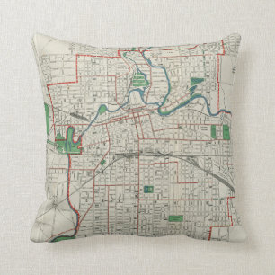 Vintage Map of Fort Wayne Indiana (1919) Throw Pillow