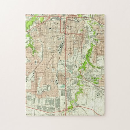 Vintage Map Of Fort Worth Texas (1955) Jigsaw Puzzle