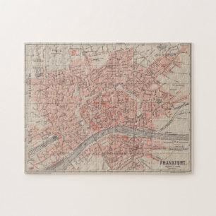 Vintage Map of Frankfurt Germany (1900) Jigsaw Puzzle
