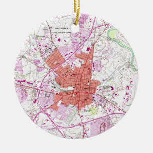 Vintage Map of Frederick Maryland (1953) 2 Ceramic Ornament