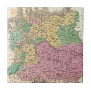 Vintage Map of Germany (1827) Tile
