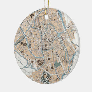 Vintage Map of Ghent Belgium (1905) Ceramic Ornament