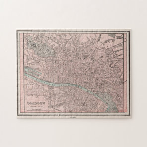 Vintage Map of Glasgow Scotland (1901) Jigsaw Puzzle