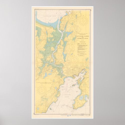 Vintage Map of Gloucester MA 1949 Poster