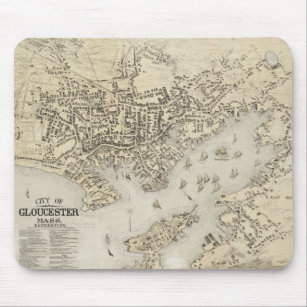 Vintage Map of Gloucester Massachusetts (1873) Mouse Pad