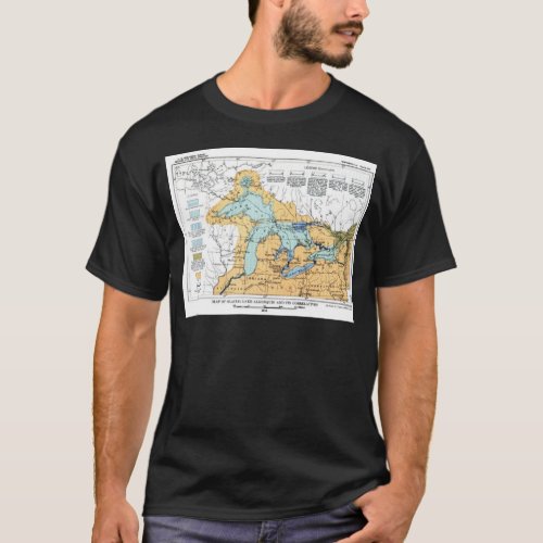 Vintage Map of Great Lakes T_Shirt