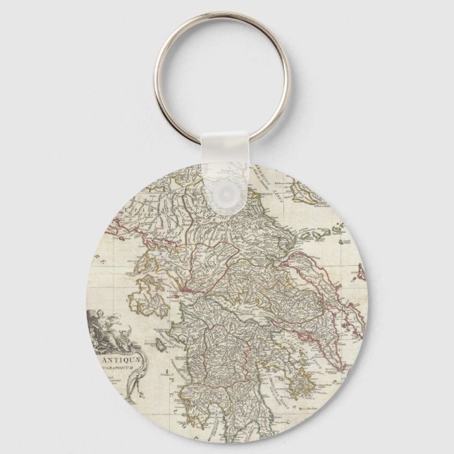 Vintage Map of Greece (1794) Keychain (Front)