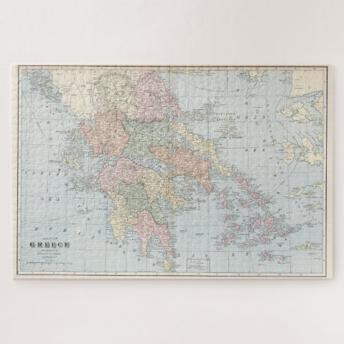 Vintage Map of Greece 1901 Jigsaw Puzzle