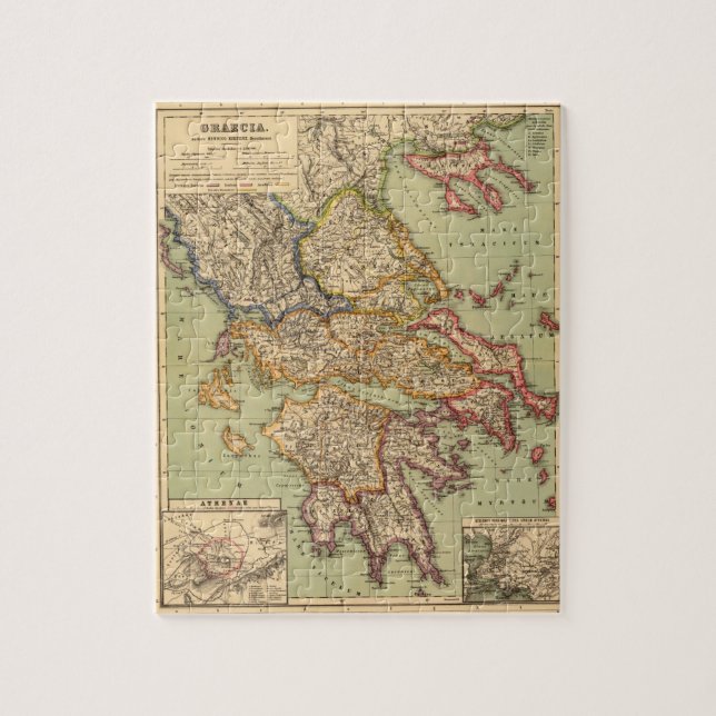 Vintage Map of Greece (1903) Jigsaw Puzzle (Vertical)