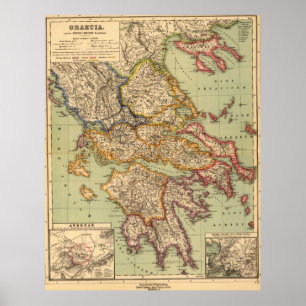 Vintage Map of Greece (1903) Poster