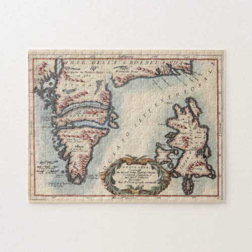 Vintage Map of Greenland and Iceland 1694 Jigsaw Puzzle