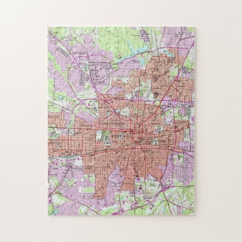 Vintage Map of Greensboro North Carolina 1951 2 Jigsaw Puzzle