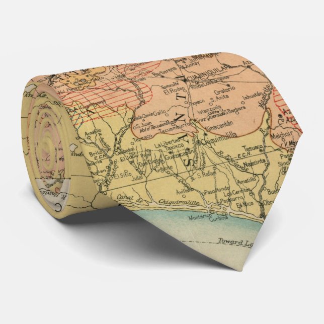 Vintage Map of Guatemala (1902) Tie (Rolled)