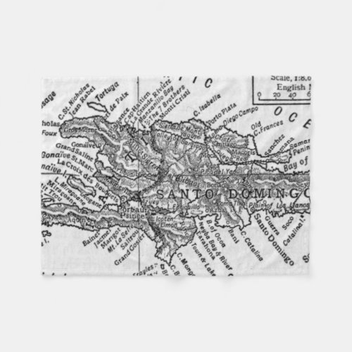 Vintage Map of Haiti 1911 Fleece Blanket