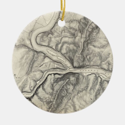 Vintage Map of Harpers Ferry 1863 Ceramic Ornament