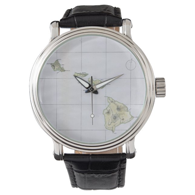 Vintage Map of Hawaii (1883) Watch (Front)