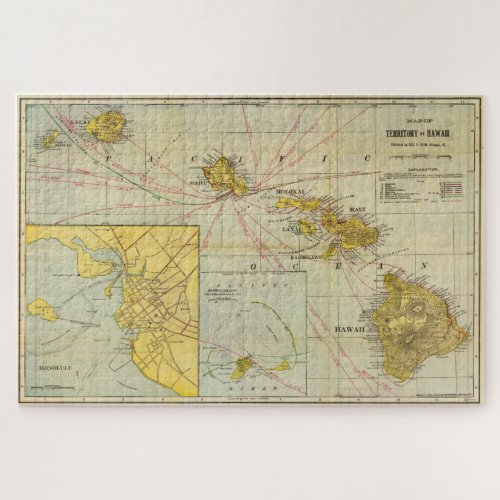 Vintage Map of Hawaii 1901 Jigsaw Puzzle