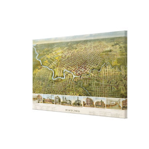 Old Texas Map Canvas Art Prints Zazzle