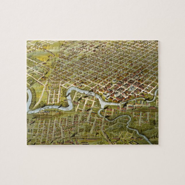Vintage Map of Houston Texas (1891) Jigsaw Puzzle (Horizontal)