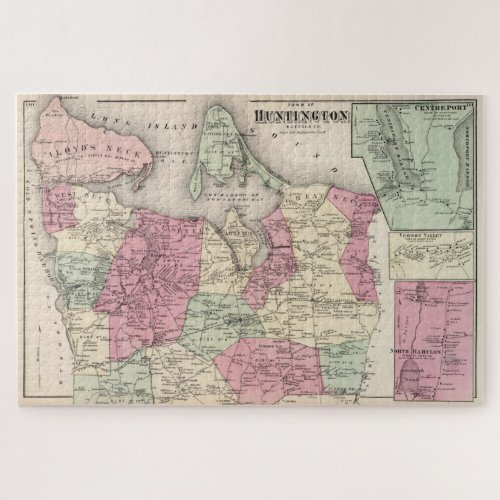 Vintage Map of Huntington NY 1873 Jigsaw Puzzle