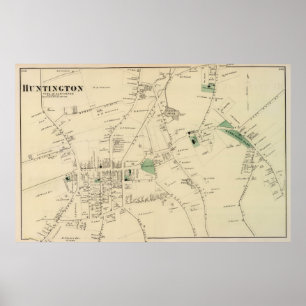 Vintage Map of Huntington NY (1873) Poster