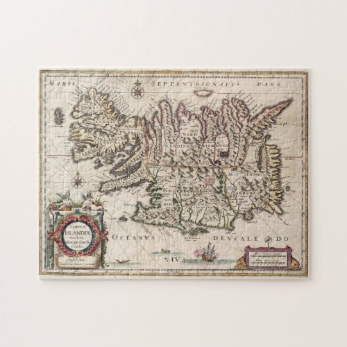 Vintage Map of Iceland 1684 Jigsaw Puzzle