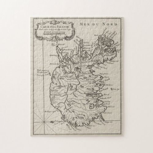 Vintage Map of Iceland 1764 Jigsaw Puzzle