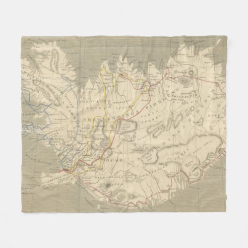 Vintage Map of Iceland 1819 Fleece Blanket