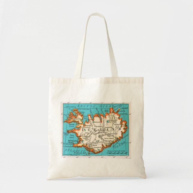 Vintage Map of ICELAND Bag (Front)