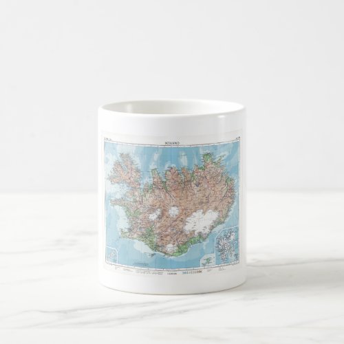 Vintage Map of Iceland Coffee Mug
