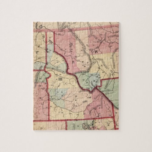 Vintage Map of Idaho 1866 Jigsaw Puzzle