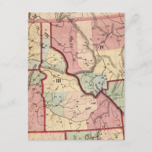 Vintage Map of Idaho 1866 Postcard